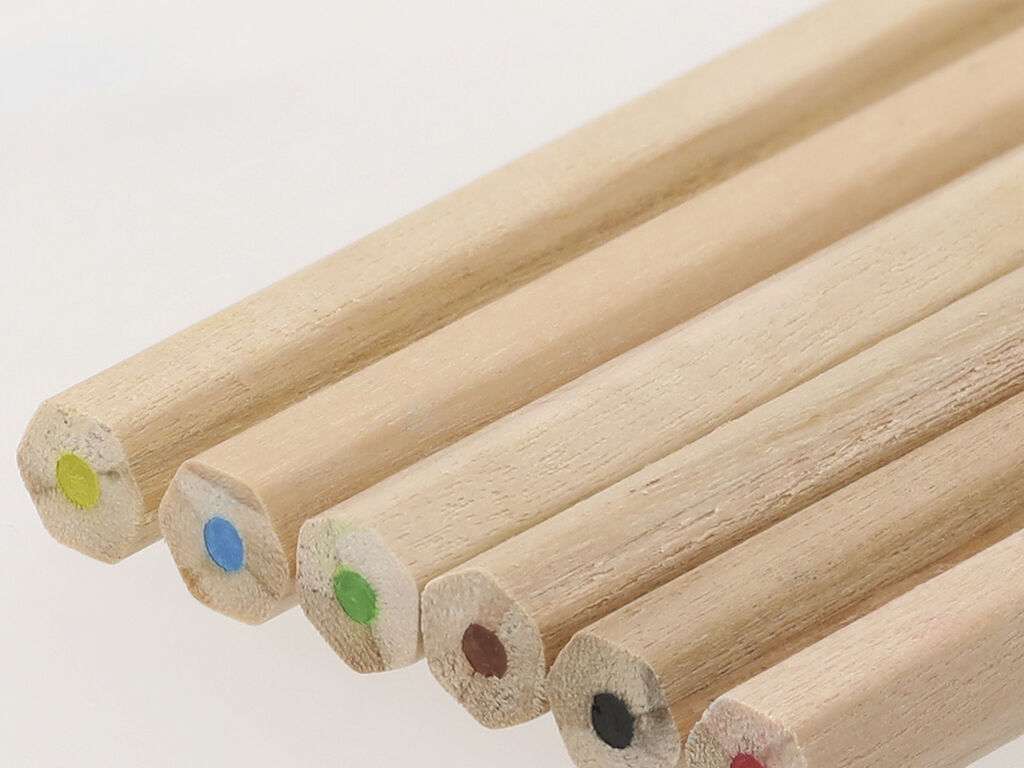 Set de 6 Lápices de Madera con Colores Variados en Estuche