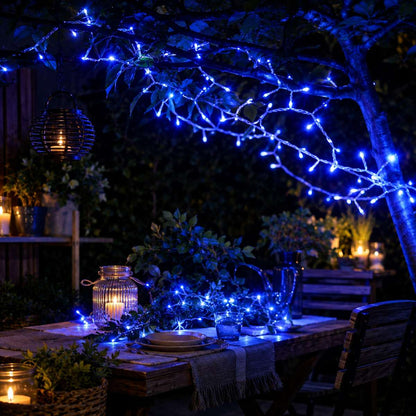 Guirnalda Luces Navidad 215 LED 3 m Blanco Frío, Cable Transparente, Luces Navideñas Decorativas