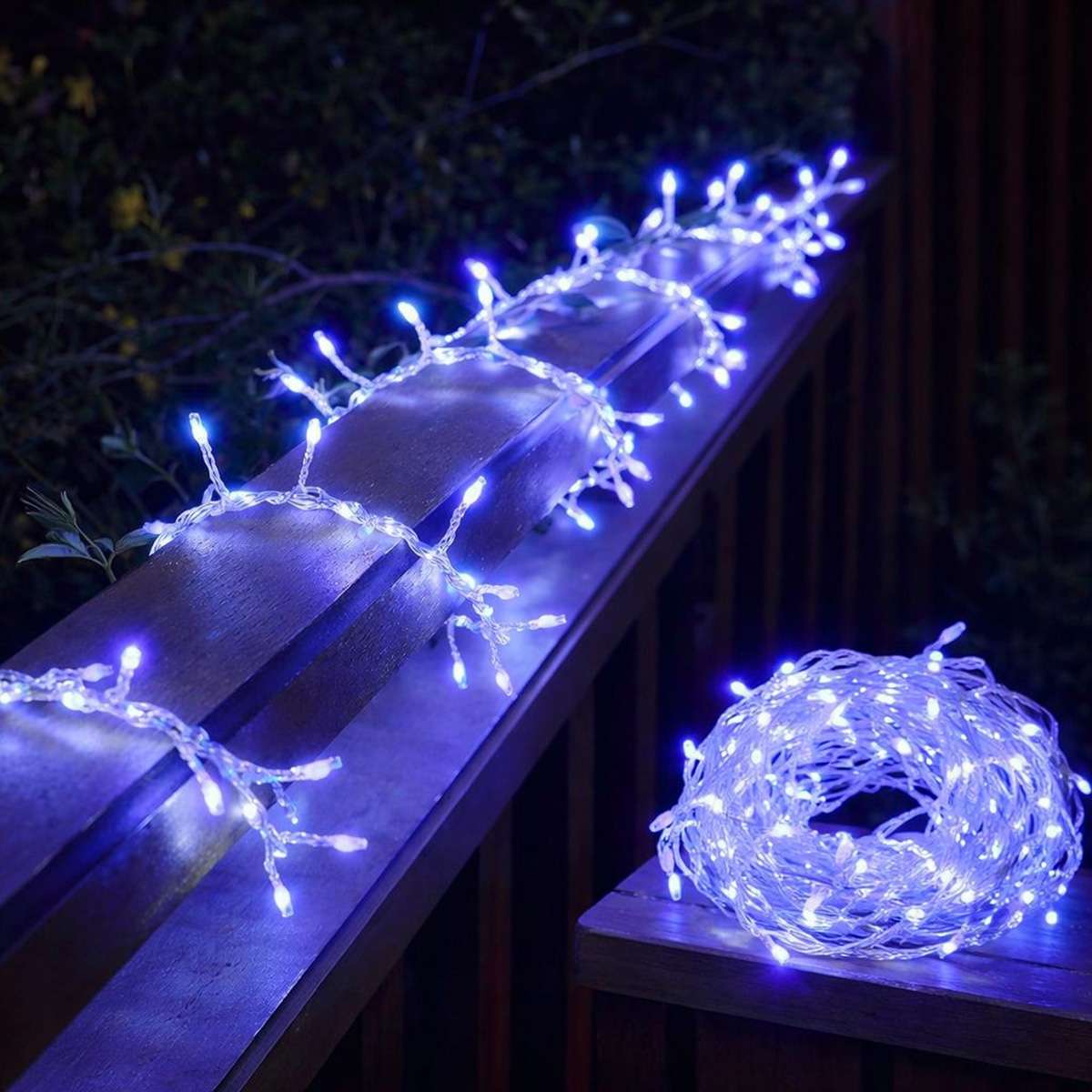 Guirnalda Luces Navidad 215 LED 3 m Blanco Frío, Cable Transparente, Luces Navideñas Decorativas