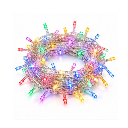 Guirnalda Luces Navidad 215 LED 3 m Multicolor, 5 Colores, Cable Transparente, Decoración Navideña LED