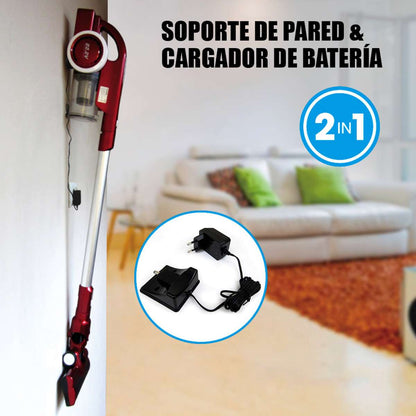 Aspirador sin Cable Almalux® 3 en 1 22,2V 19 kPa, 40 Min Autonomía, Filtro HEPA, Luz LED, Depósito 1L, Escoba y de Mano