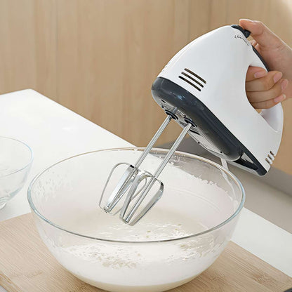 Batidora amasadora de mano Almalux® 200W con 7 velocidades, varillas de batir y ganchos para amasar