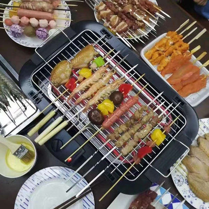 Barbacoa eléctrica Almalux® 2000W con parrilla de 2 alturas, 5 temperaturas y bandeja recoge grasa