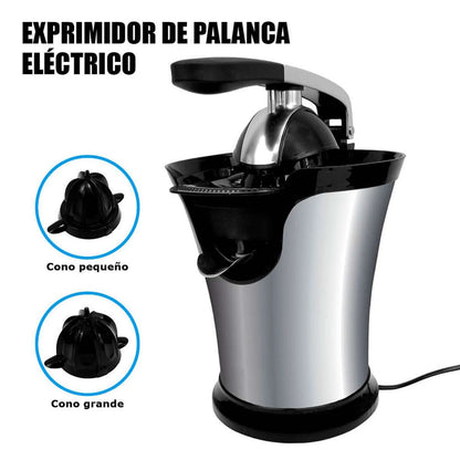 Exprimidor eléctrico Almalux® con palanca de presión 160W, boquilla antigoteo y regulador de pulpa