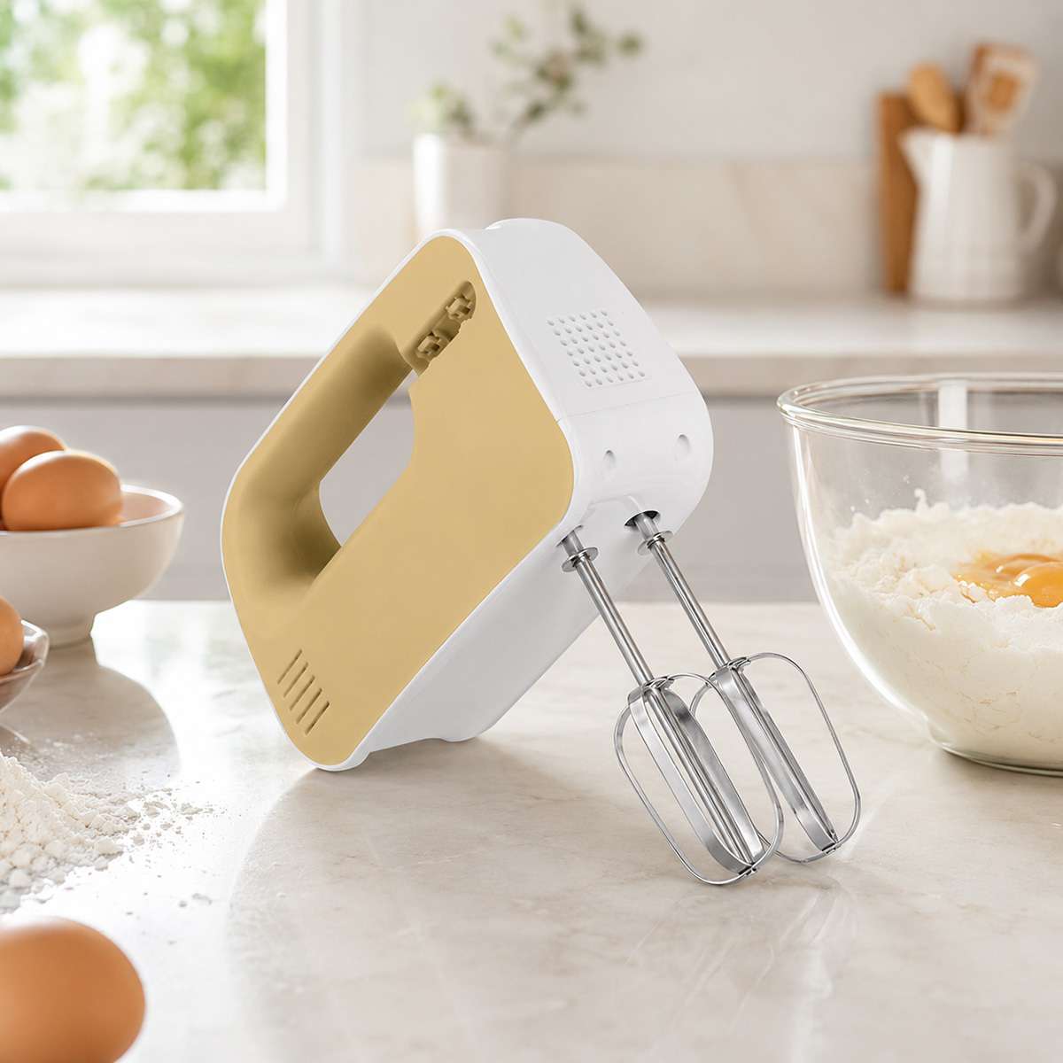 Batidora de mano Almalux® 200W para repostería con 3 velocidades, varillas de batir y almacenaje integrado