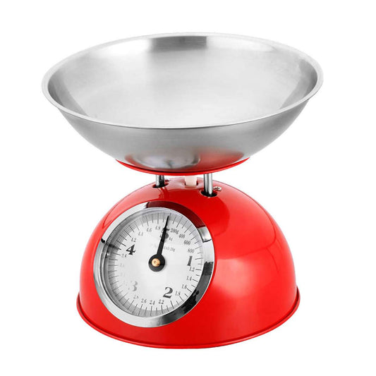Báscula de cocina retro Almalux® con cuenco extraíble de acero inoxidable, capacidad 5 kg y diseño vintage