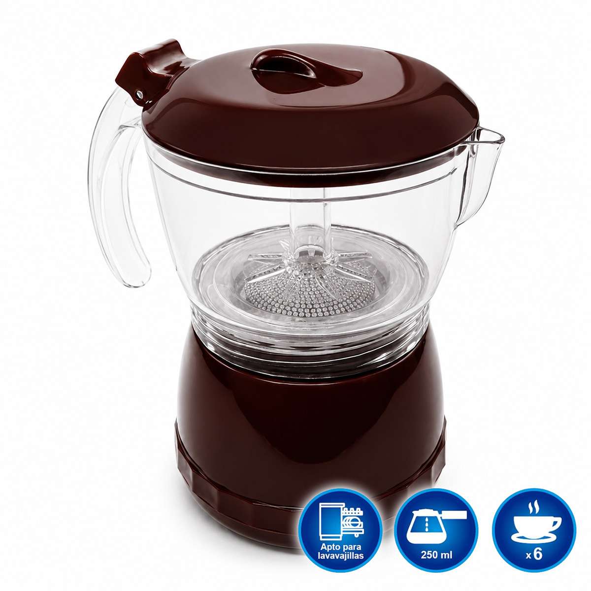 Cafetera para Microondas Almalux® 6 Tazas con Filtro Reutilizable, Apta para Lavavajillas y Fácil de Usar