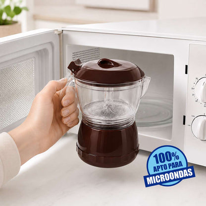 Cafetera para Microondas Almalux® 6 Tazas con Filtro Reutilizable, Apta para Lavavajillas y Fácil de Usar