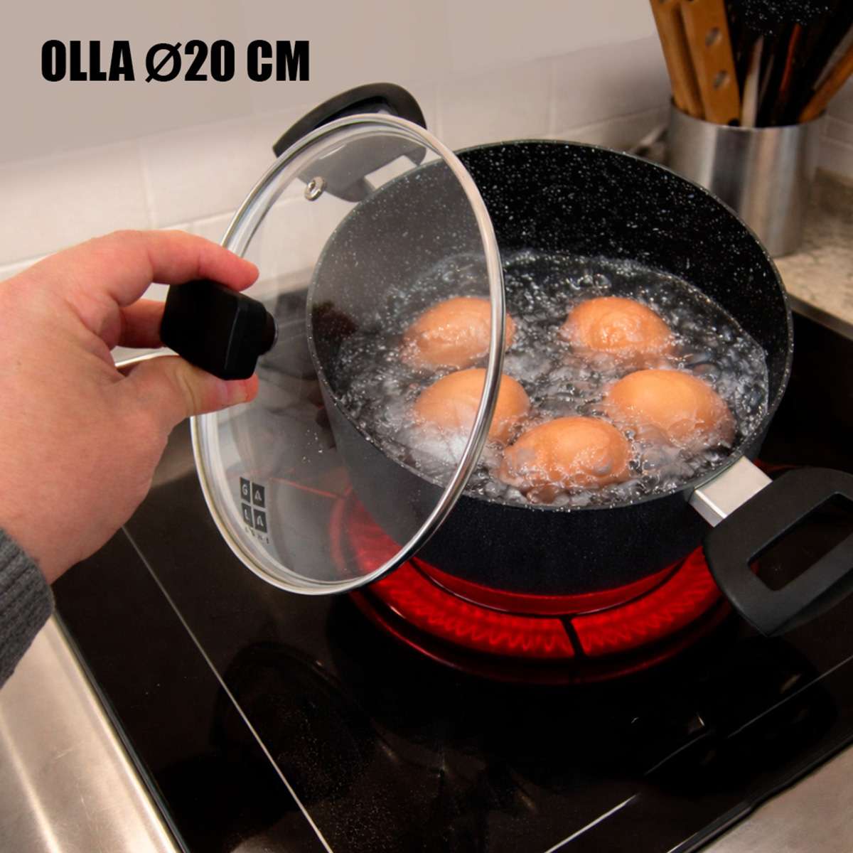 Batería de cocina Almalux® de 5 piezas - Aluminio - 20, 24 y 28 cm con Tapas