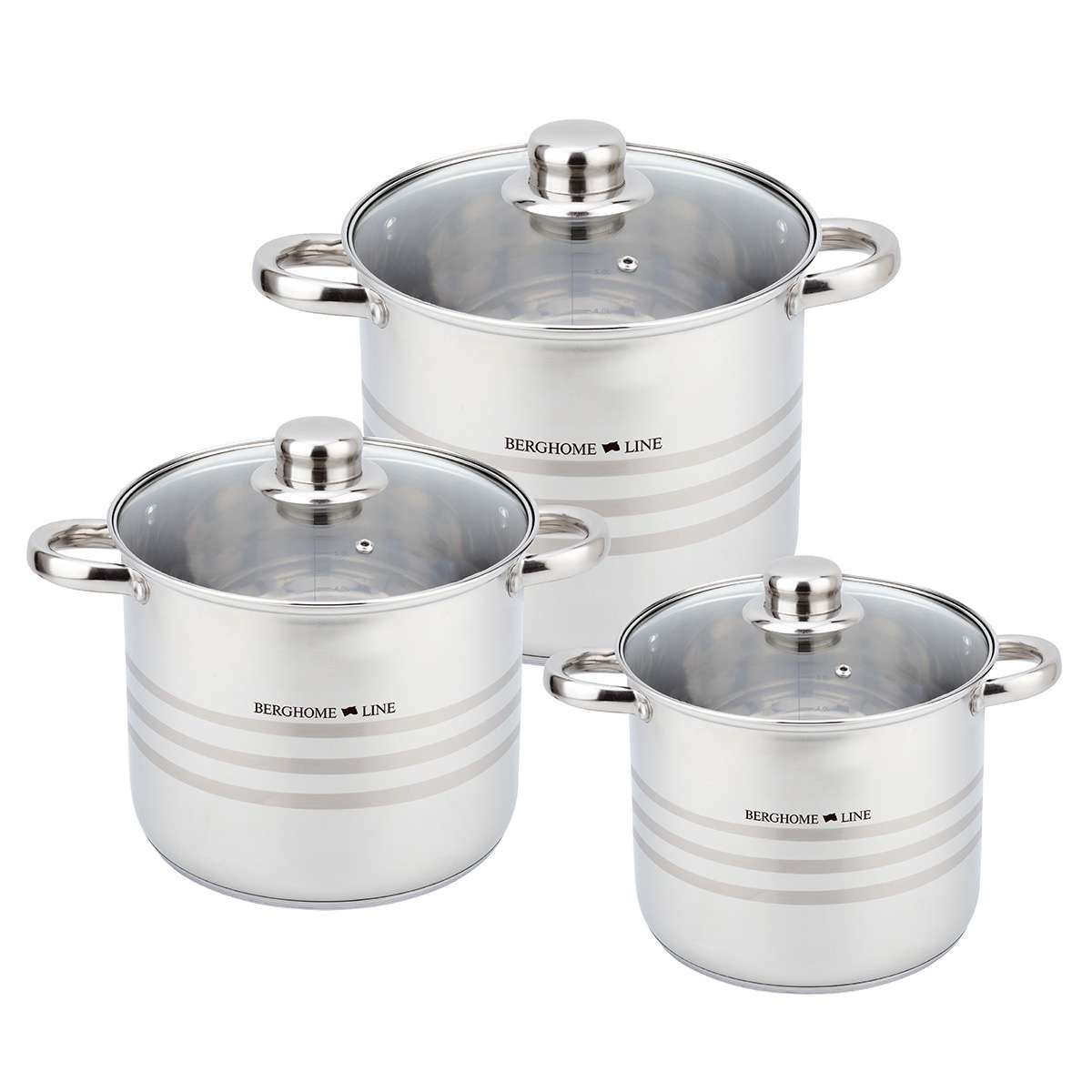 Juego de Ollas Almalux® 6 Piezas de Acero Inoxidable con Tapas, Gran Capacidad, Apto para Inducción y Lavavajillas