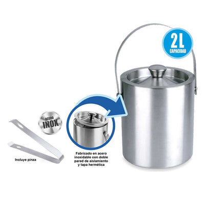 Cubitera Almalux® para Hielo con Doble pared de Aislamiento y capacidad de 2 ó 3 Litros