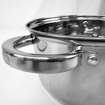 Batería de Cocina Almalux® 12 Piezas de Acero Inoxidable con Sartén Antiadherente, Tapas de Vidrio, Apta para Inducción y Lavavajillas