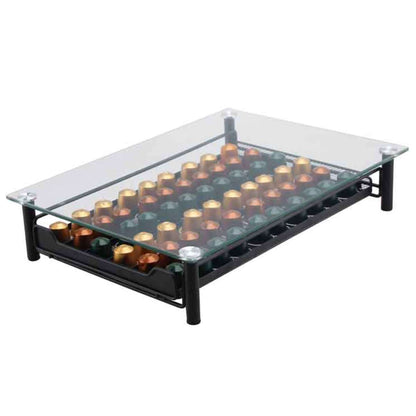 Soporte Cafetera + Cajón Almalux® de 60 Cápsulas en Formato Nespresso