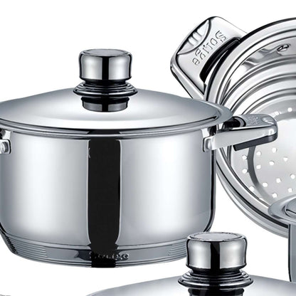 Batería de Cocina Almalux® de 16 piezas en Acero Inoxidable compatible con inducción