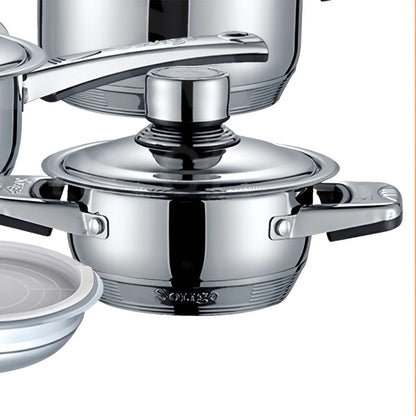 Batería de Cocina Almalux® de 16 piezas en Acero Inoxidable compatible con inducción