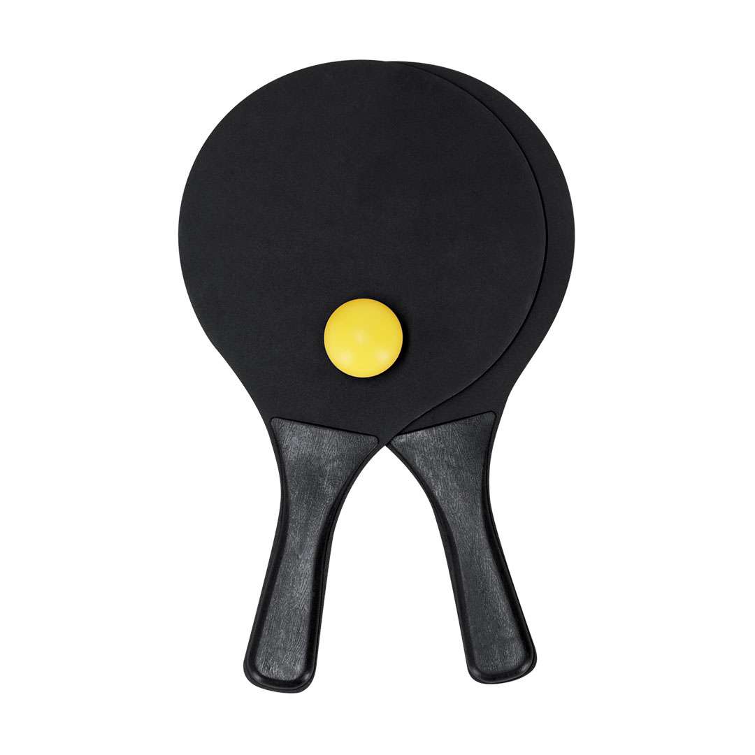 Par de palas de playa Faluk de madera natural con bolsa y pelota