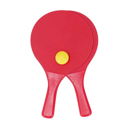 Par de palas de playa Faluk de madera natural con bolsa y pelota