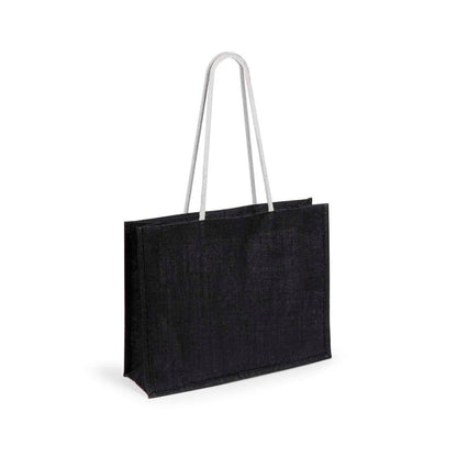 Bolsa de yute resistente con asas de algodón largas y reforzadas
