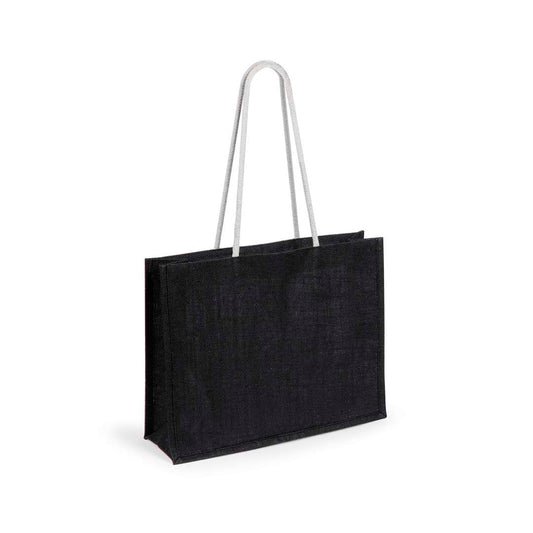 Bolsa de yute resistente con asas de algodón largas y reforzadas