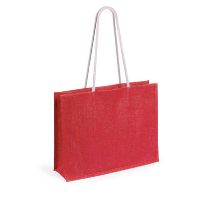 Bolsa de yute resistente con asas de algodón largas y reforzadas
