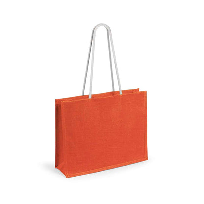 Bolsa de yute resistente con asas de algodón largas y reforzadas