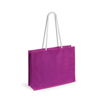 Bolsa de yute resistente con asas de algodón largas y reforzadas