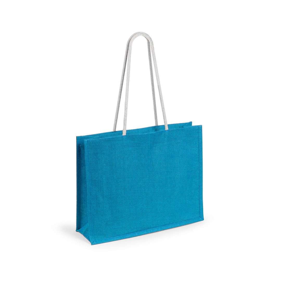 Bolsa de yute resistente con asas de algodón largas y reforzadas