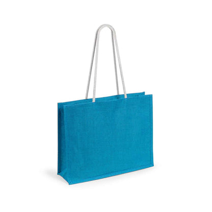 Bolsa de yute resistente con asas de algodón largas y reforzadas