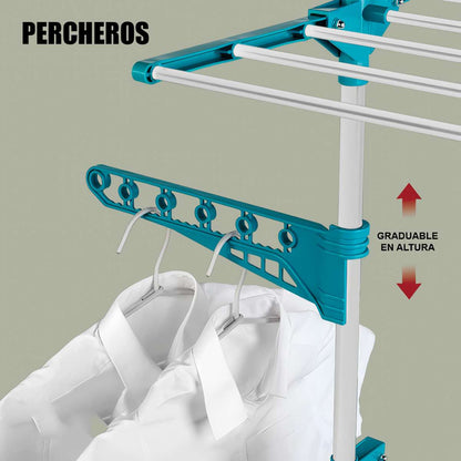 Tendedero Vertical Almalux® de 3 Alturas Abatible Lujo