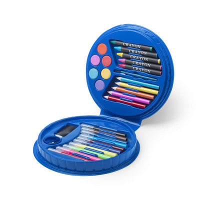 Set Escolar 14 Piezas en Estuche Circular de Colores Brillantes
