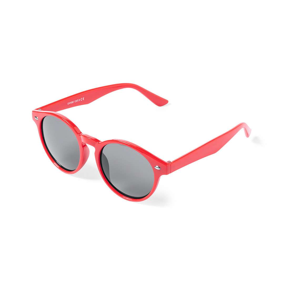 Gafas de sol unisex negras con protección UV400 y diseño circular