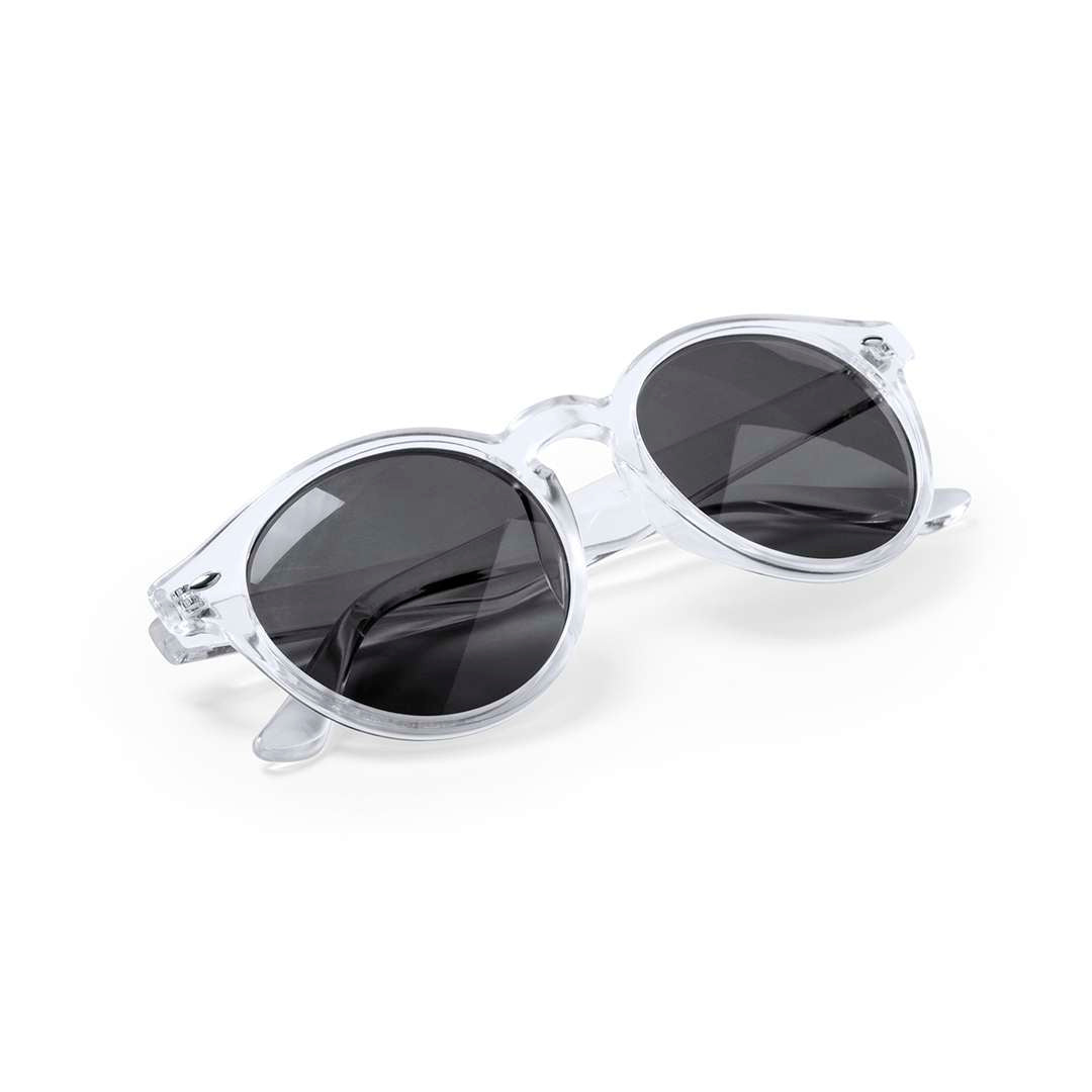 Gafas de sol unisex negras con protección UV400 y diseño circular