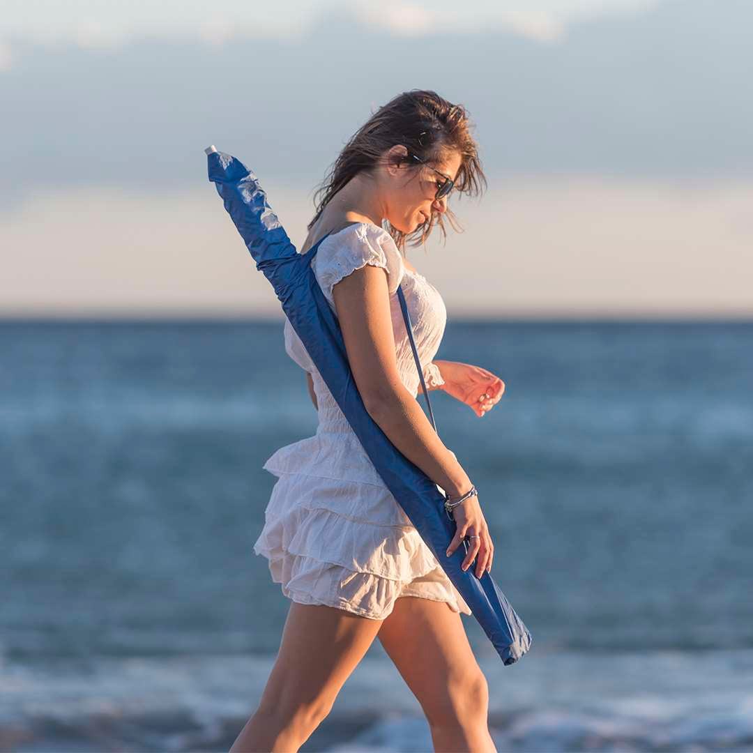 Sombrilla de Playa Sandok 200cm con Protección UV y Tubo Ajustable