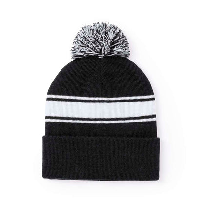 Gorro acrílico suave y cálido con diseño original y pom pom bicolor