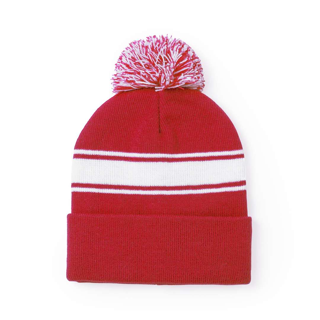Gorro acrílico suave y cálido con diseño original y pom pom bicolor