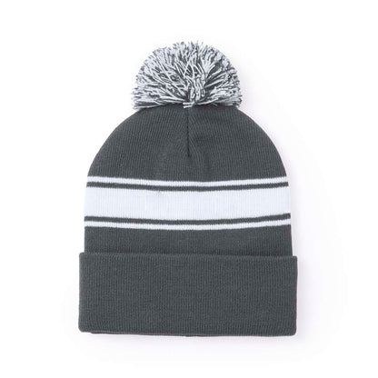 Gorro acrílico suave y cálido con diseño original y pom pom bicolor