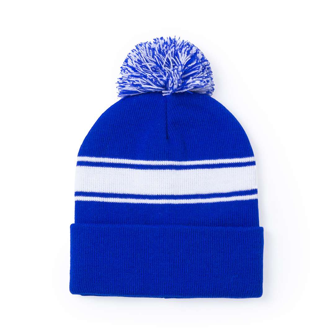 Gorro acrílico suave y cálido con diseño original y pom pom bicolor