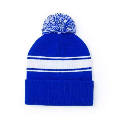 Gorro acrílico suave y cálido con diseño original y pom pom bicolor