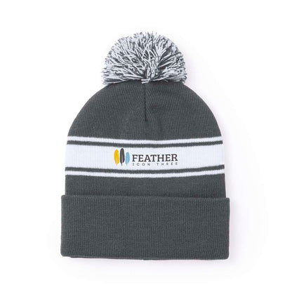 Gorro acrílico suave y cálido con diseño original y pom pom bicolor