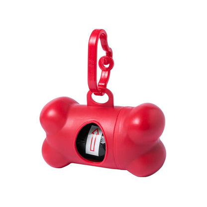 Dispensador de bolsas para mascotas con diseño de hueso y mosquetón