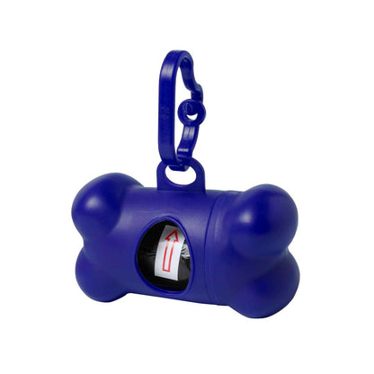 Dispensador de bolsas para mascotas con diseño de hueso y mosquetón