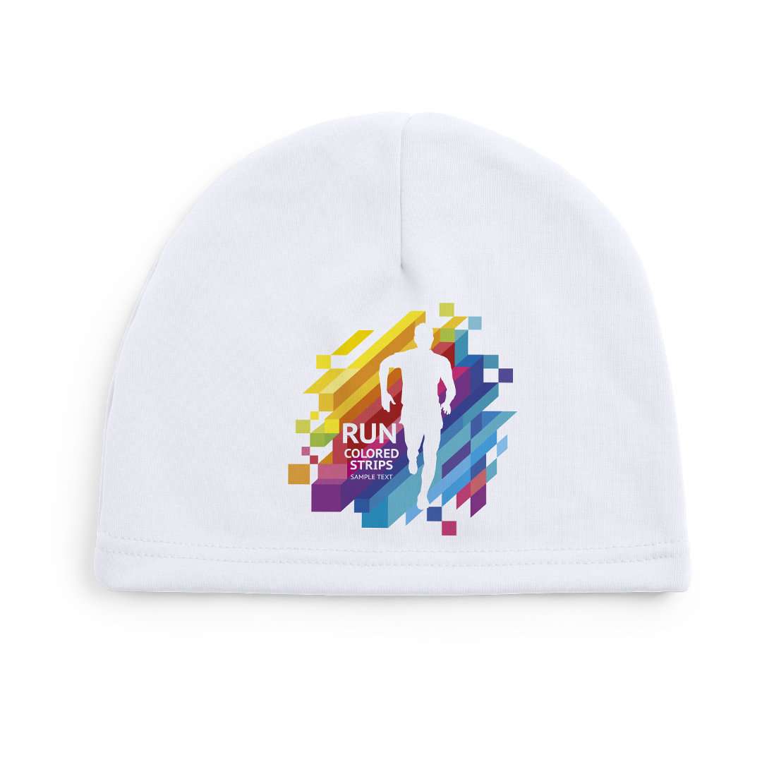 Gorro deportivo blanco Folten en poliéster con coral fleece cómodo