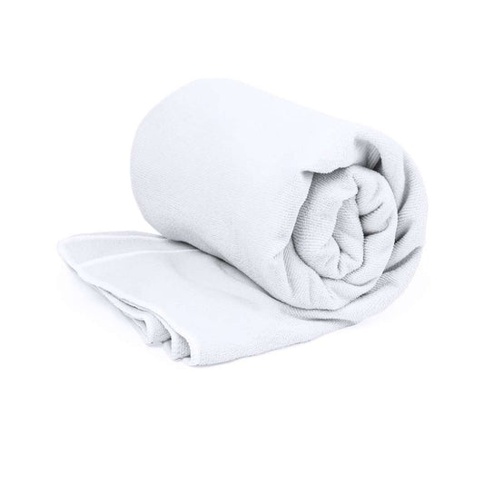 Toalla XXL de microfibra blanca ultra absorbente 90x170 cm