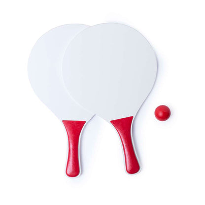 Palas de Playa Kongal en Madera Natural Blanca con Bolsa y Pelota