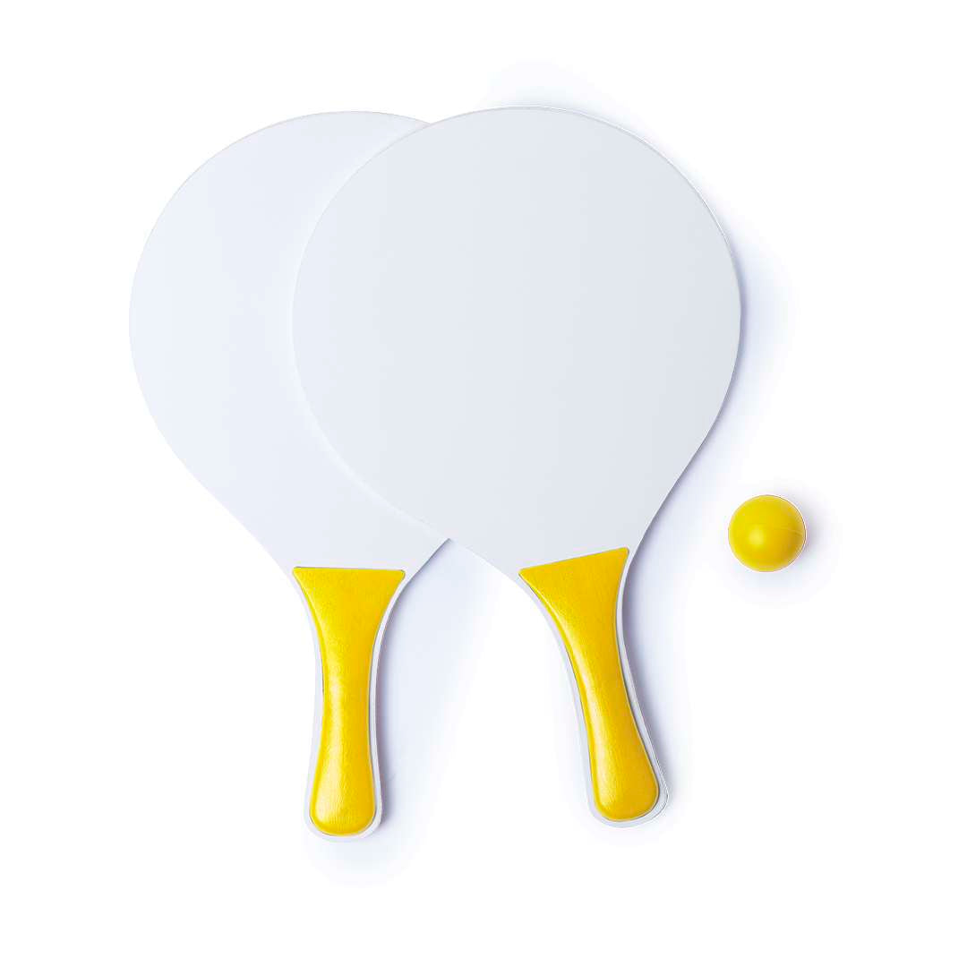 Palas de Playa Kongal en Madera Natural Blanca con Bolsa y Pelota