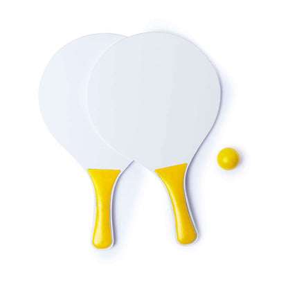 Palas de Playa Kongal en Madera Natural Blanca con Bolsa y Pelota