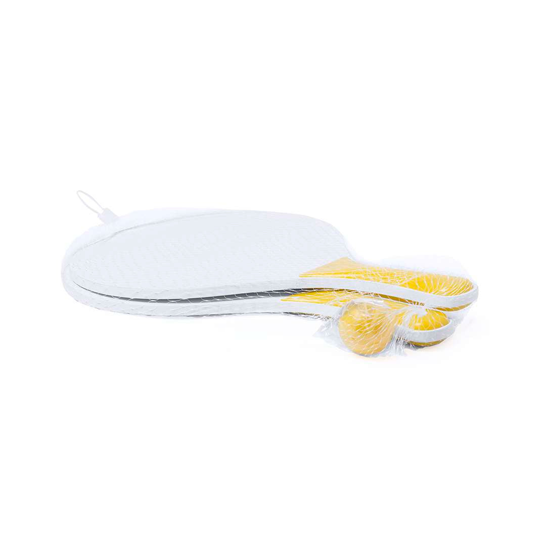 Palas de Playa Kongal en Madera Natural Blanca con Bolsa y Pelota