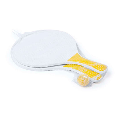 Palas de Playa Kongal en Madera Natural Blanca con Bolsa y Pelota