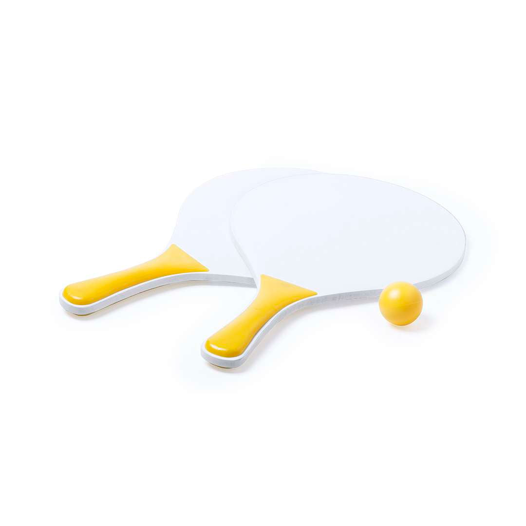 Palas de Playa Kongal en Madera Natural Blanca con Bolsa y Pelota