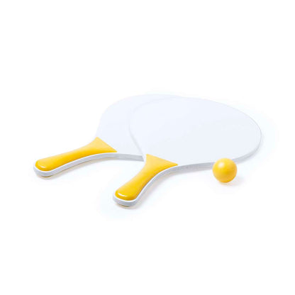 Palas de Playa Kongal en Madera Natural Blanca con Bolsa y Pelota